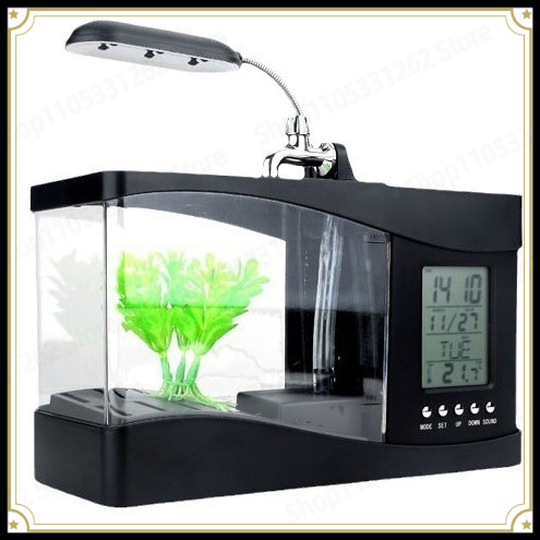 Aquarium Fish Logo - Мини-аквариум для рыбок, креативный настольный USB-аквариум