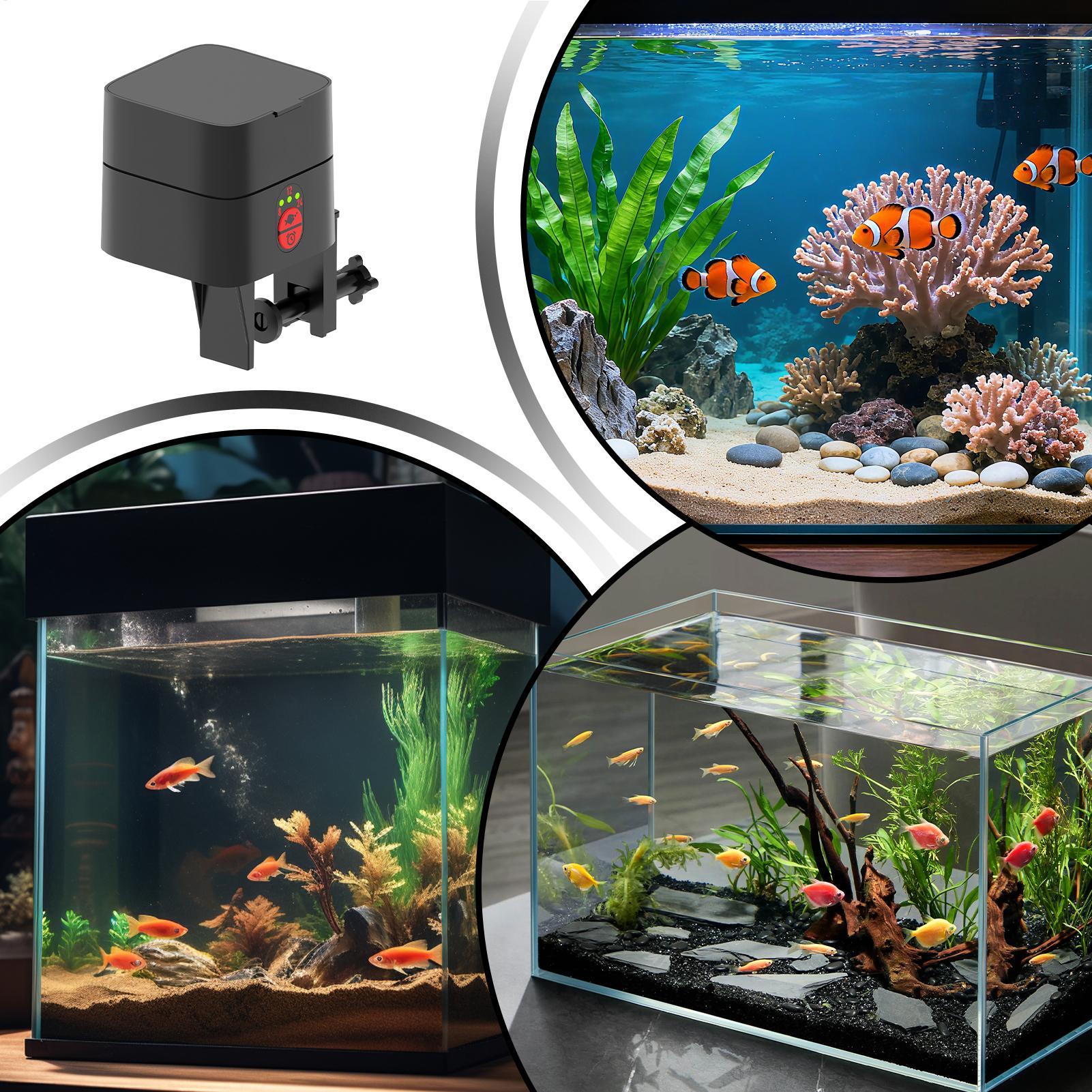Aquarium Fish Auto Feeder - Автоматическая кормушка для рыб, перезаряжаемая, компактная,