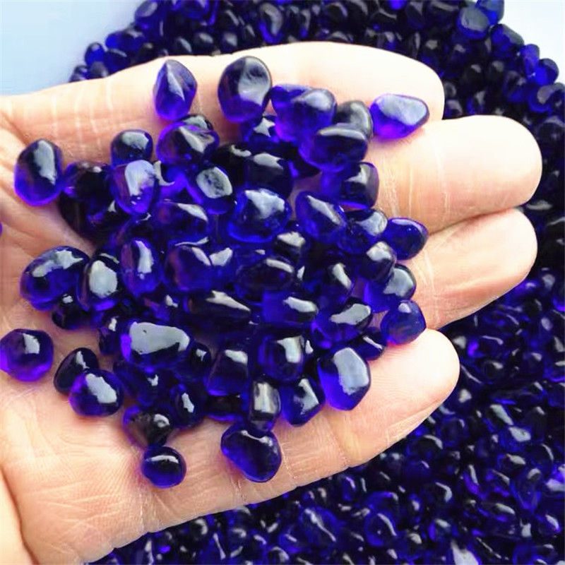 Aquarium Fish Colour - 1000 г синего стеклянного гравия с