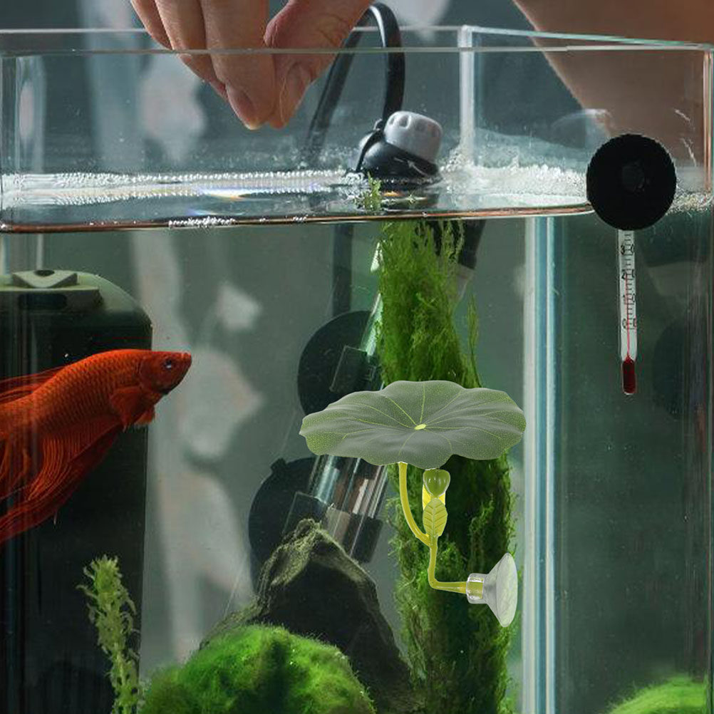 Aquarium Fish Hiding Spot - 2 шт. искусственных листьев лотоса для