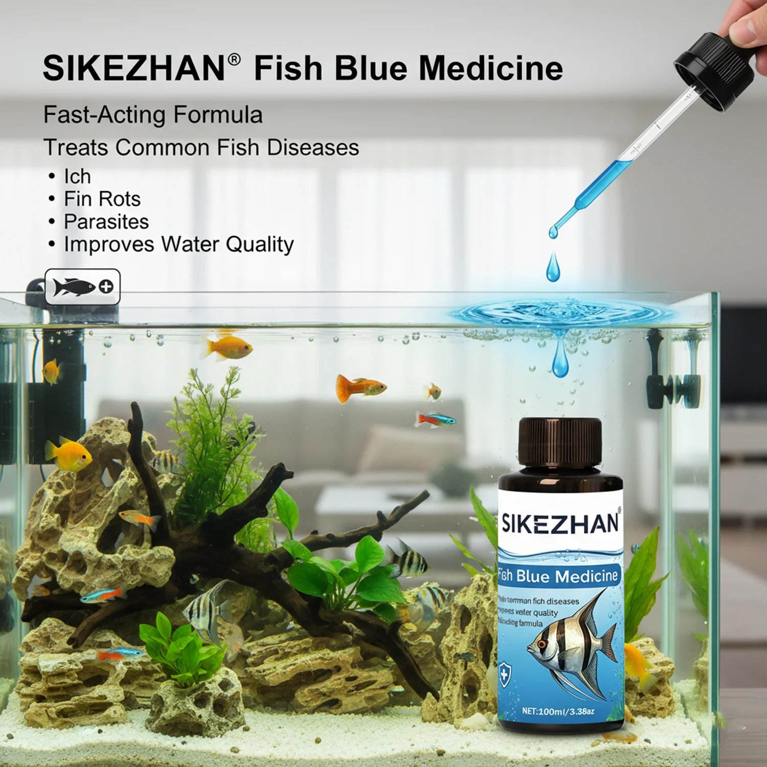 500 мл Methylene Blue Solution – обзор и цена Aquarium Fish Diseases